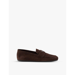 Prada Logo-plaque slip-on suede loafers