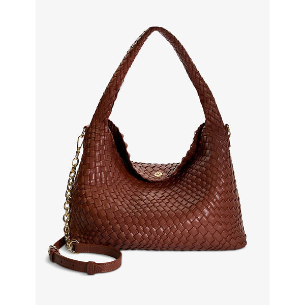 Dune Deliberate woven faux-leather shoulder bag