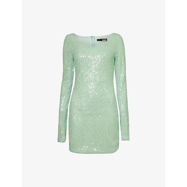 Rotate Birger Christensen Sequin-embellished scoop-neck recycled-polyester mini dress