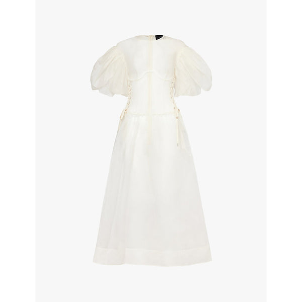 Simone Rocha Petal corset-design silk midi dress