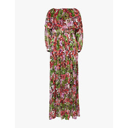 Costarellos Floria scoop-neck floral-print woven-blend gown | COSTARELLOS