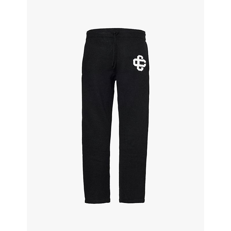  The Couture Club Branded drawstring-waist knitted trousers