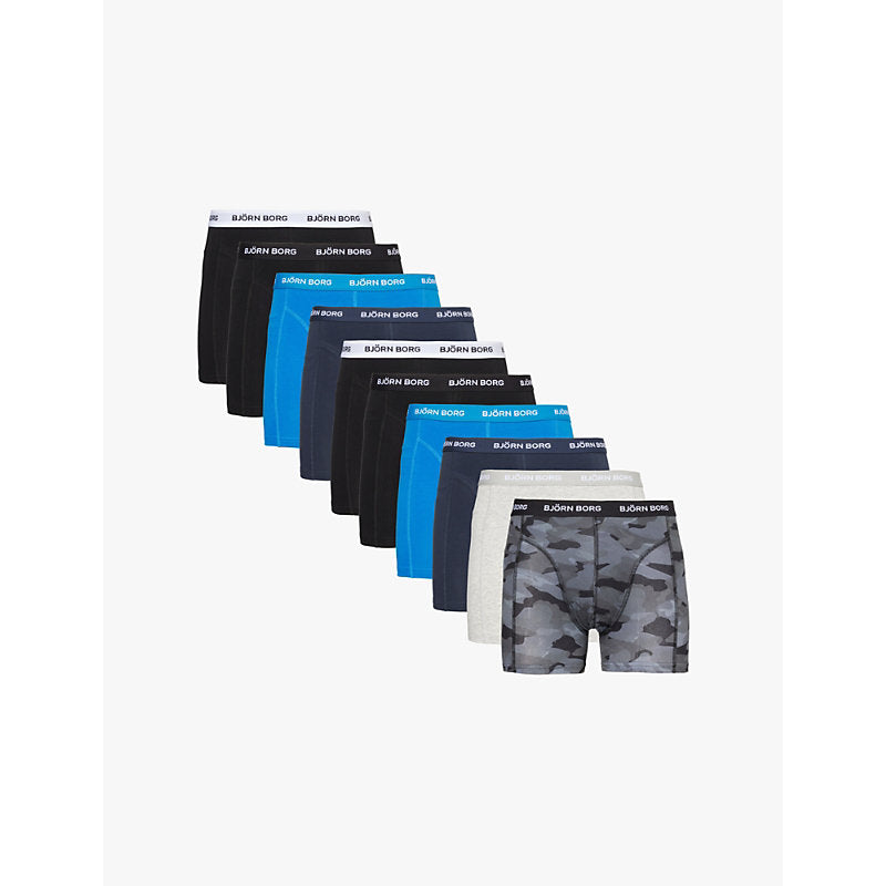  Bjorn Borg Branded-waistband mid-rise  pack of 12 stretch-cotton boxer briefs