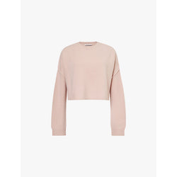  Acne Studios Logo-embroidered cropped wool and cashmere jumper