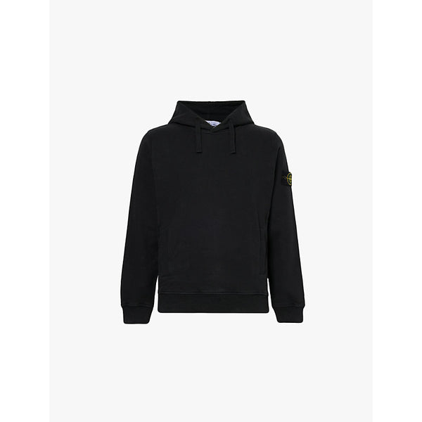  Stone Island Brand-patch relaxed-fit cotton-jersey hoody