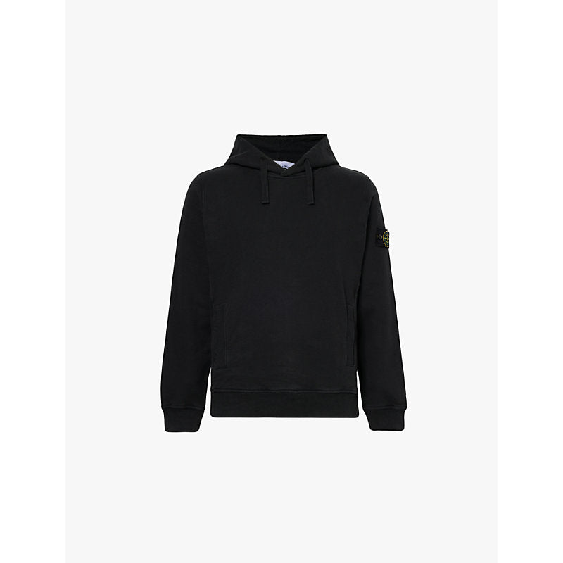  Stone Island Brand-patch relaxed-fit cotton-jersey hoody