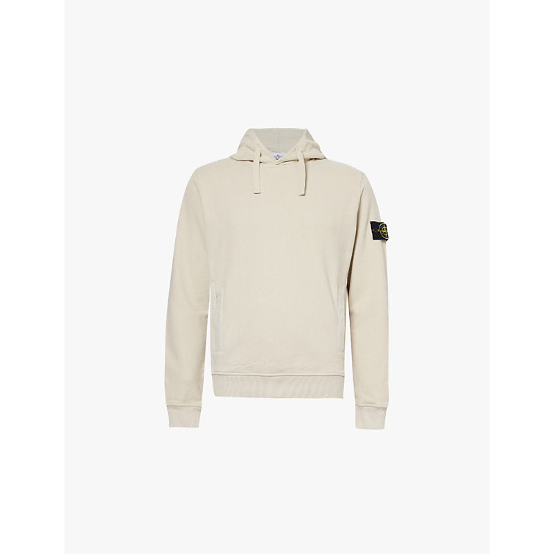  Stone Island Brand-patch relaxed-fit cotton-jersey hoody