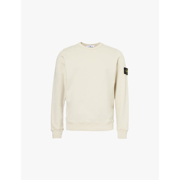  Stone Island Brand-badge relaxed-fit cotton-jersey sweatshirt