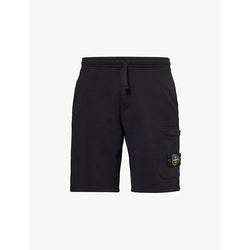  Stone Island Brand-patch drawstring-waist cotton-jersey shorts