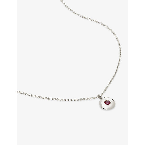 Monica Vinader January Birthstone sterling-silver and red garnet necklace