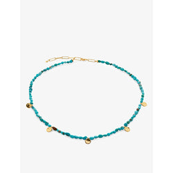 Monica Vinader Rio Mini 18ct yellow gold-plated vermeil sterling-silver and turquoise beaded bracelet