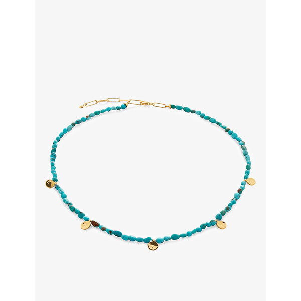 Monica Vinader Rio Mini 18ct yellow gold-plated vermeil sterling-silver and turquoise beaded bracelet