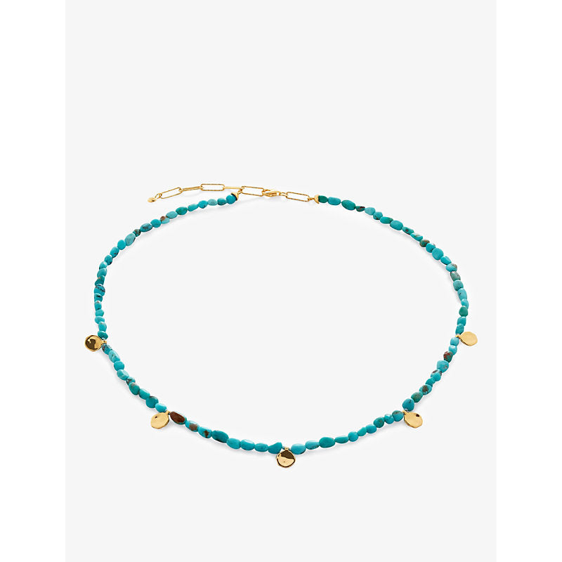 Monica Vinader Rio Mini 18ct yellow gold-plated vermeil sterling-silver and turquoise beaded bracelet