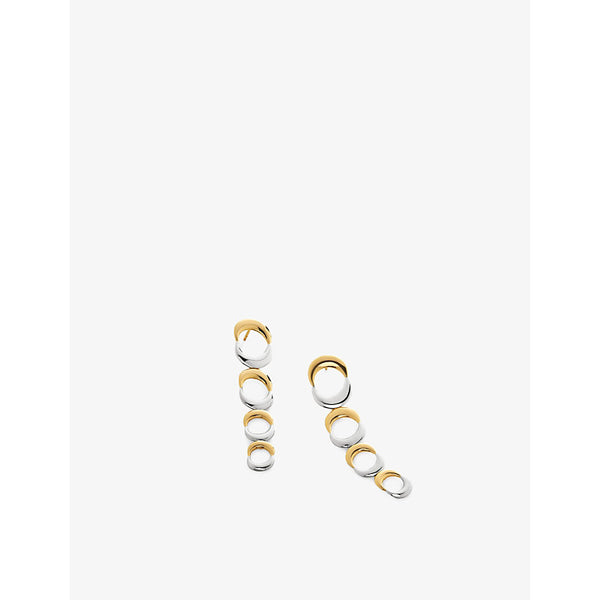 Monica Vinader Kissing Moon 18ct yellow gold-plated vermeil sterling-silver and sterling-silver drop earrings