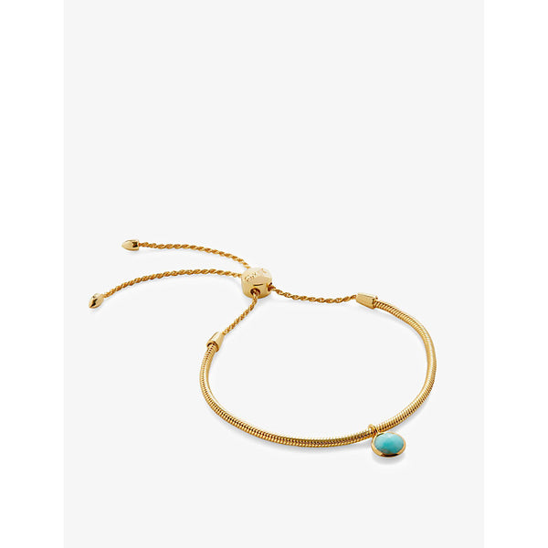 Monica Vinader Eclipse 18ct yellow gold-plated vermeil sterling-silver and amazonite friendship bracelet