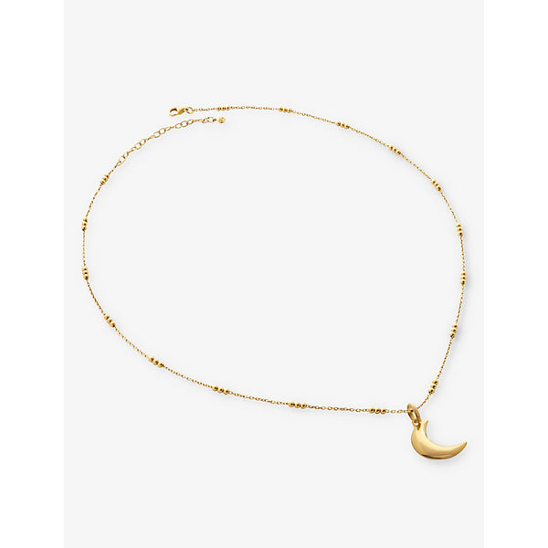 Monica Vinader Crescent Moon 18ct gold vermeil-plated sterling-silver pendant necklace