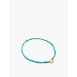 Monica Vinader Kissing Moon Capture 18ct yellow gold-plated vermeil sterling-silver and amazonite beaded necklace