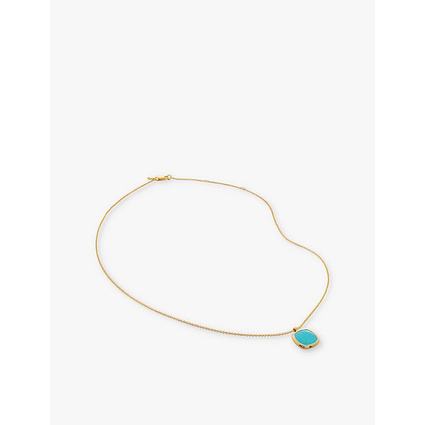 Monica Vinader Delphi 18ct yellow gold-plated vermeil and turquoise pendant necklace