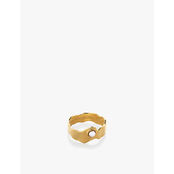 Monica Vinader Capri Button 18ct yellow gold-plated vermeil sterling-silver and pearl ring