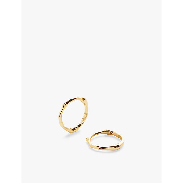 Monica Vinader Siren 14ct yellow-gold mini huggie earrings