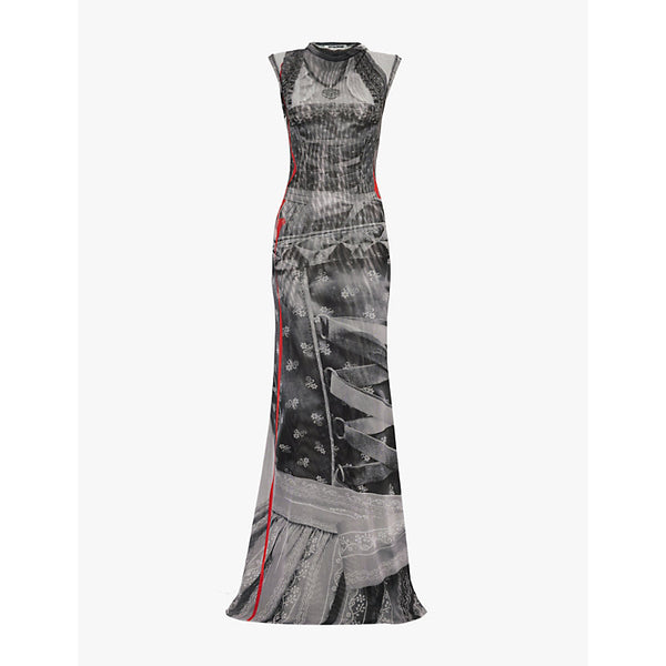 Ottolinger Graphic print recycled-polyester stretchy mesh maxi dress