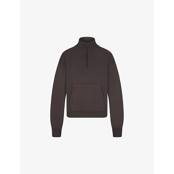  Skims French Terry half-zip organic-cotton jumper