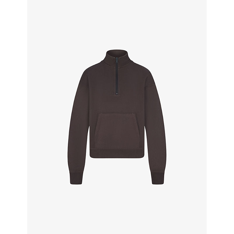  Skims French Terry half-zip organic-cotton jumper