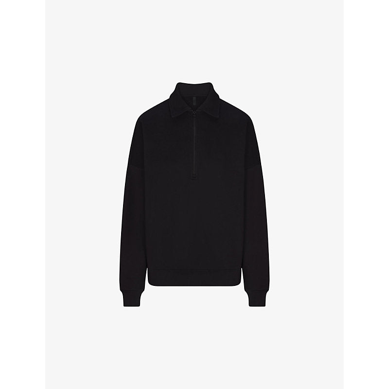  Skims Half-zip relaxed-fit sweatshirt