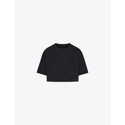  Skims Oversized cropped cotton-blend T-shirt