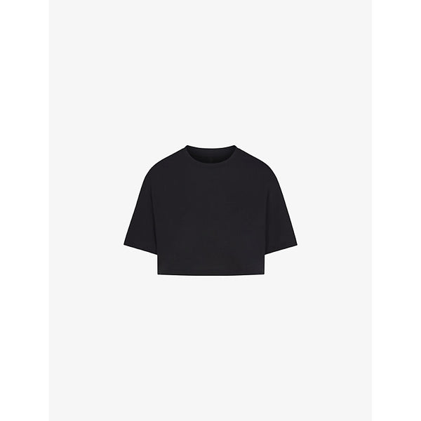  Skims Oversized cropped cotton-blend T-shirt