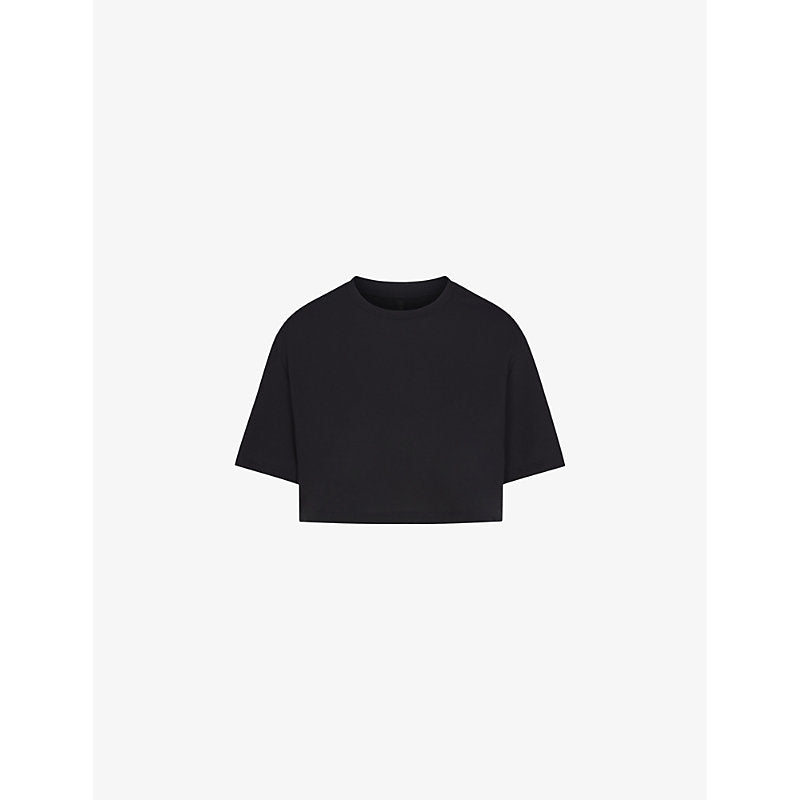  Skims Oversized cropped cotton-blend T-shirt