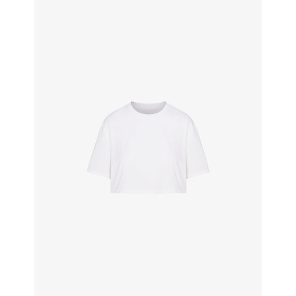  Skims Oversized cropped cotton-blend T-shirt