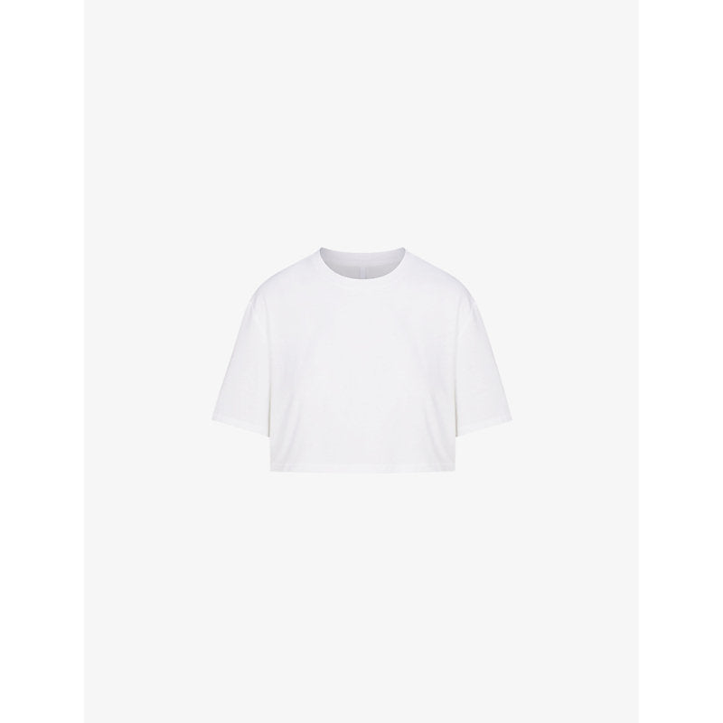  Skims Oversized cropped cotton-blend T-shirt