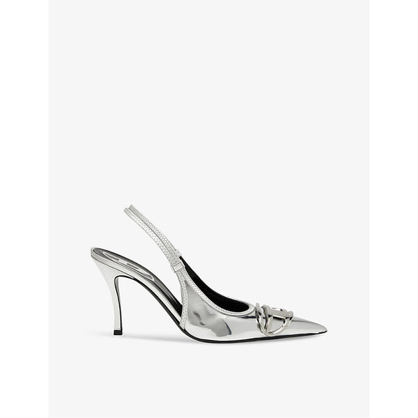 Diesel D Venus metallic faux-leather heeled courts