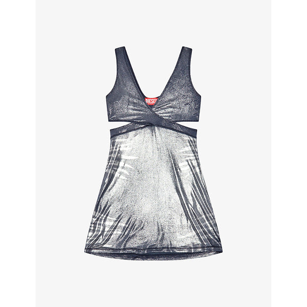 Diesel D-Farfy metallic-jersey mini dress