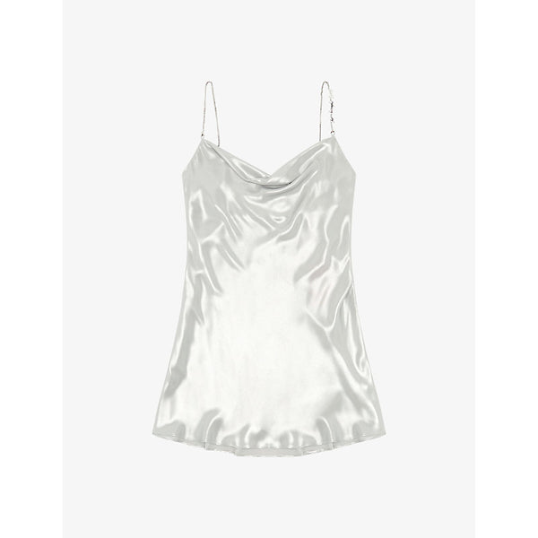 Diesel D-Minty cowl-neck chain-strap satin mini dress