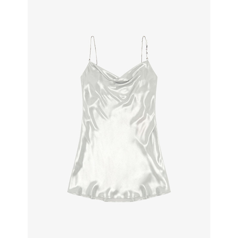 Diesel D-Minty cowl-neck chain-strap satin mini dress | DIESEL