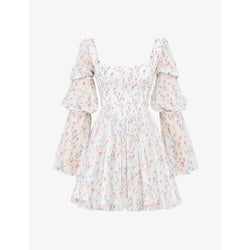  House Of Cb Sancia puff-sleeve floral-print woven mini dress