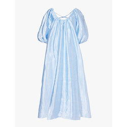 Stine Goya Textured gingham-print recycled polyester-blend maxi dress | STINE GOYA