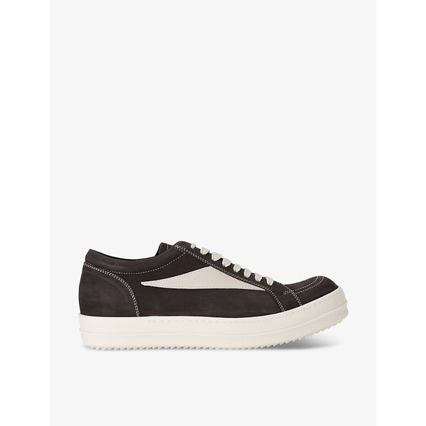  Rick Owens Vintage contrast-stitch suede low-top trainers