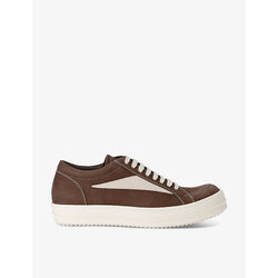 Rick Owens Vintage contrast-stitch suede low-top trainers | Rick Owens