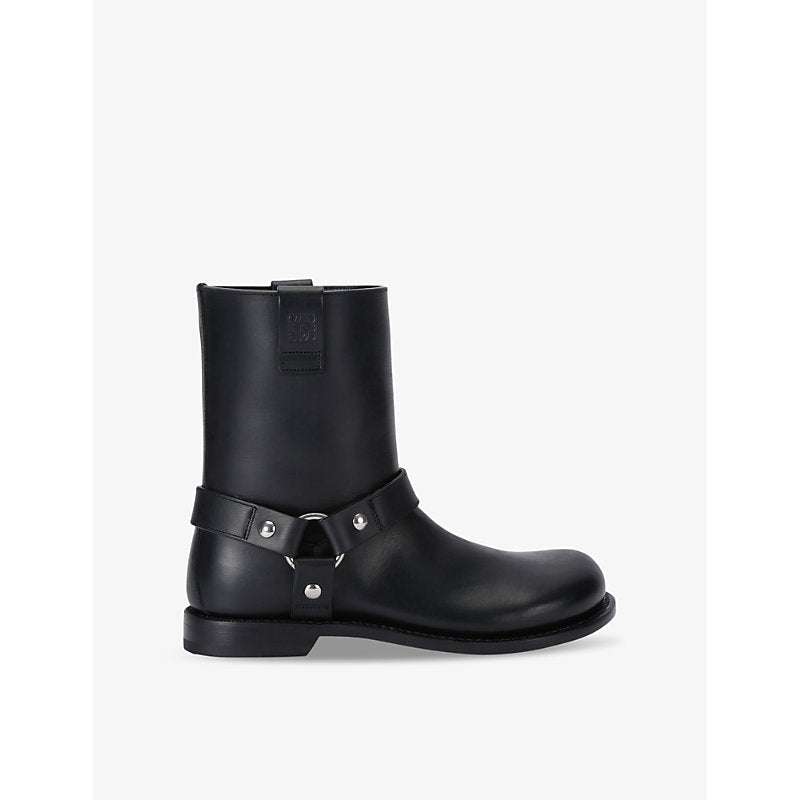 Loewe Campo brand-anagram calf-leather biker boots