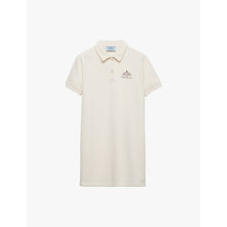 Prada Logo-print polo-collar cotton mini dress | PRADA