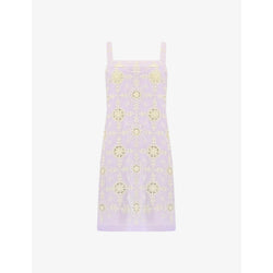 Ro&Zo Broderie-pattern sleeveless cotton mini dress | RO&ZO