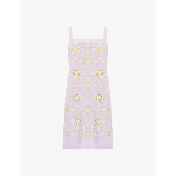 Ro&Zo Broderie-pattern sleeveless cotton mini dress | RO&ZO