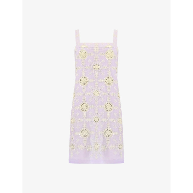 Ro&Zo Broderie-pattern sleeveless cotton mini dress | RO&ZO