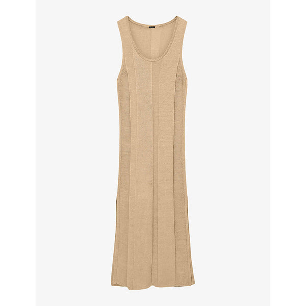 Joseph Scoop-neck, stripe-knit stretch linen-blend maxi dress | JOSEPH