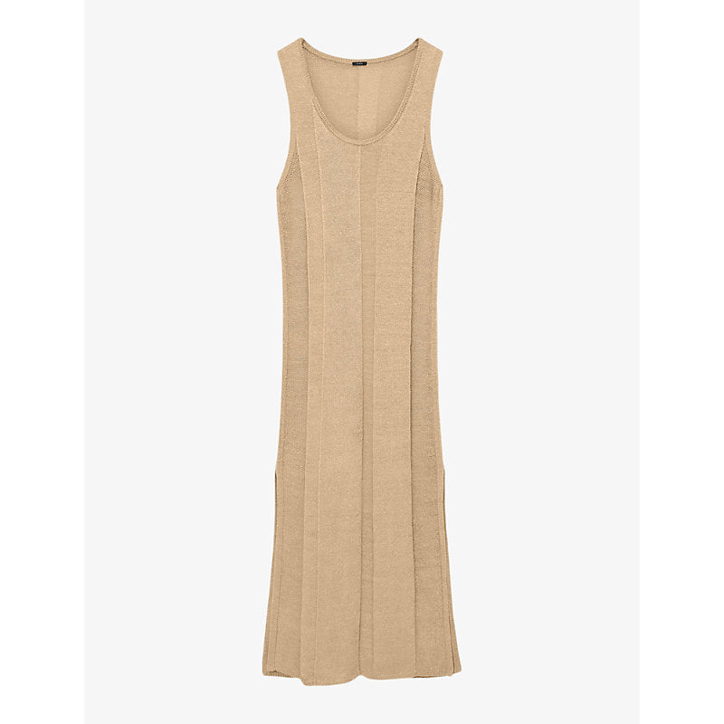 Joseph Scoop-neck, stripe-knit stretch linen-blend maxi dress | JOSEPH