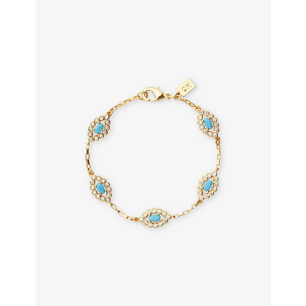 Crystal Haze Evil Eye 18ct yellow gold-plated brass and cubic zirconia bracelet