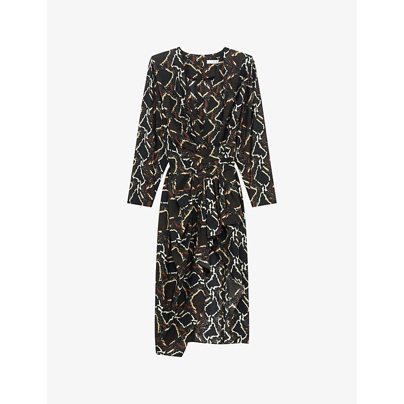 Iro Aurelie graphic-print woven midi dress | IRO